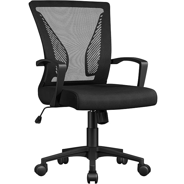Sedia da ufficio ergonomica a rete Yaheetech in nero